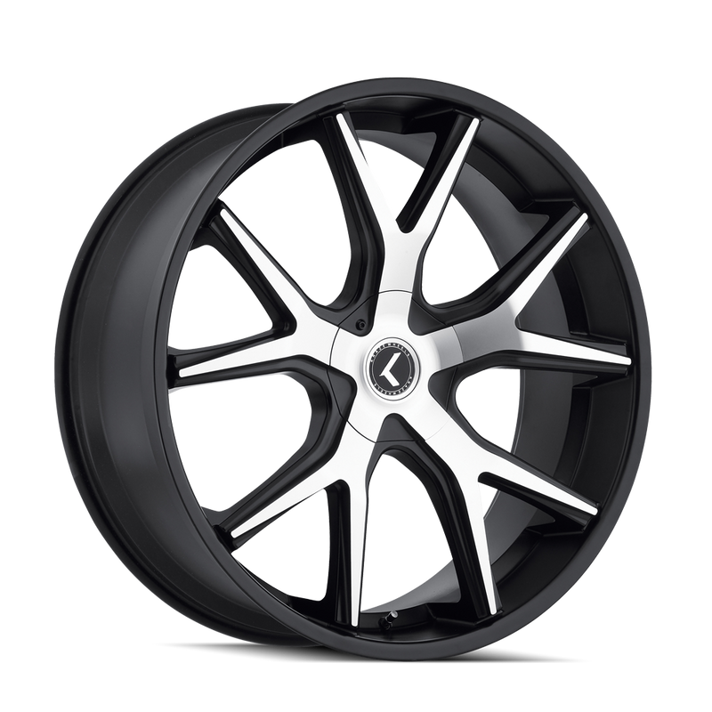 Kraze Wheels - SPLITZ - Black - BLACK/MACHINED - 26" x 10", 18 Offset, 5x115/120 (Bolt Pattern), 74.1mm HUB