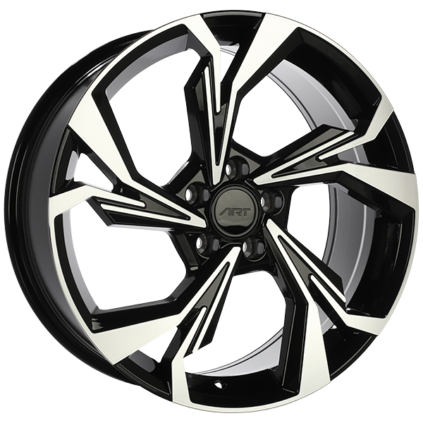 ART - Replica 243 - Black - Gloss Black - Machined Face - 19" x 8", 35 Offset, 5x112 (Bolt Pattern), 66.5mm HUB