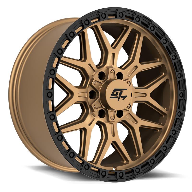 GT Off-Road - Revolt - Bronze - Matte Bronze with Black Ring - 17" x 8.5", 25 Offset, 5x127, 139.7 (Bolt Pattern), 78.1mm HUB