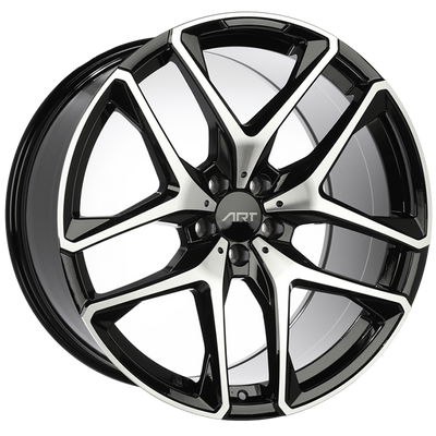 ART - Replica 291 - Black - Gloss Black - Machined Face - 21" x 11", 47 Offset, 5x112 (Bolt Pattern), 66.6mm HUB