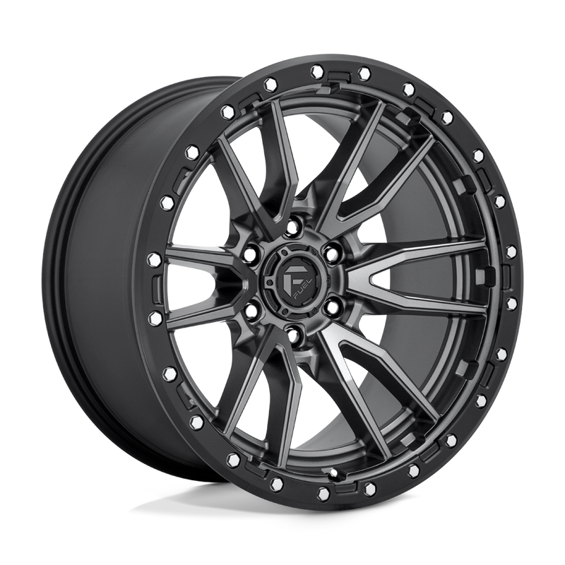 Fuel - D680 REBEL - Gunmetal - MATTE GUN METAL BLACK BEAD RING - 20" x 10", -18 Offset, 6x135 (Bolt Pattern), 87.1mm HUB