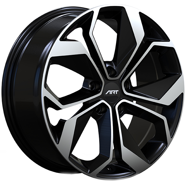 Art Replica Wheels - Replica 309 - Black - Gloss Black - Machined Face - 17" x 7", 40 Offset, 5x114.3 (Bolt pattern), 67.1mm HUB
