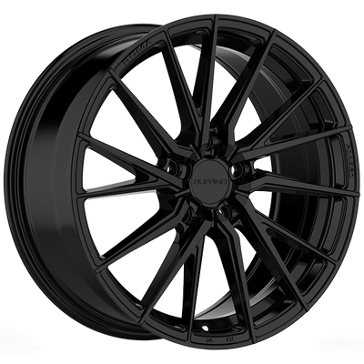 Ruffino Wheels - Virago - Black - Gloss Black - 18" x 8", 35 Offset, 5x120 (Bolt pattern), 67.1mm HUB