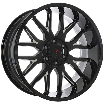 Forged Offroad - XR101 - Black - Gloss Black - Milled Edge - 20" x 10", -19 Offset, 6x135/139.70 (Bolt pattern), 87.1mm HUB