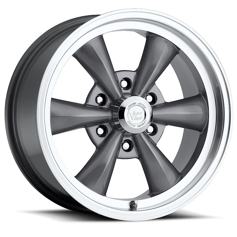Vision Wheel American Muscle - 141 LEGEND 6 - Gunmetal - Gunmetal Machined Lip - 17" x 8", 0 Offset, 6x139.7 (Bolt Pattern), 78.1mm HUB