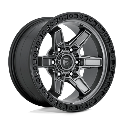 Fuel - D698 KICKER - Gunmetal - MATTE GUN METAL BLACK BEAD RING - 17" x 9", -12 Offset, 6x139.7 (Bolt Pattern), 106.1mm HUB