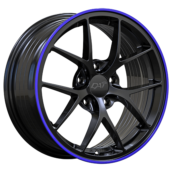 DAI Alloys - Sky - Black - Gloss Black - Purple Lip - 16" x 7", 40 Offset, 5x114.3 (Bolt pattern), 67.1mm HUB