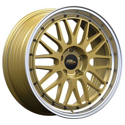 720 Form - FF14 - Gold - Gold - Machined Lip - 17" x 7.5", 35 Offset, 5x114.3 (Bolt pattern), 73.1mm HUB