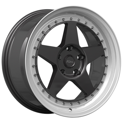 720 Form - FF15 - Gunmetal - Gunmetal - Machined Lip - 17" x 8", 35 Offset, 5x114.3 (Bolt pattern), 73.1mm HUB