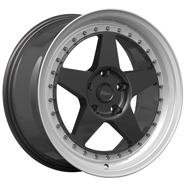 720 Form - FF15 - Gunmetal - Gunmetal - Machined Lip - 17" x 8", 35 Offset, 5x114.3 (Bolt pattern), 73.1mm HUB