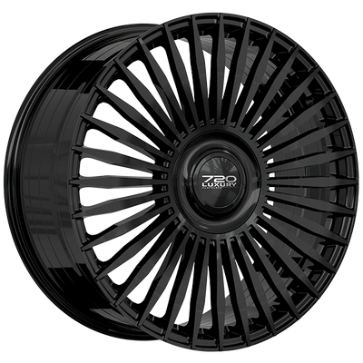 720 Luxury - Infinity - Black - Gloss Black - 22" x 9.5", 45 Offset, 5x108 (Bolt pattern), 63.4mm HUB