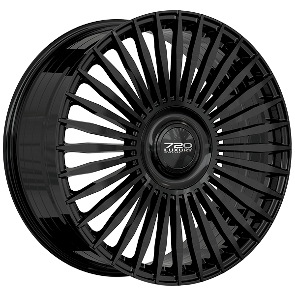 720 Luxury - Infinity - Black - Gloss Black - 22" x 9.5", 35 Offset, 5x112 (Bolt pattern), 66.6mm HUB