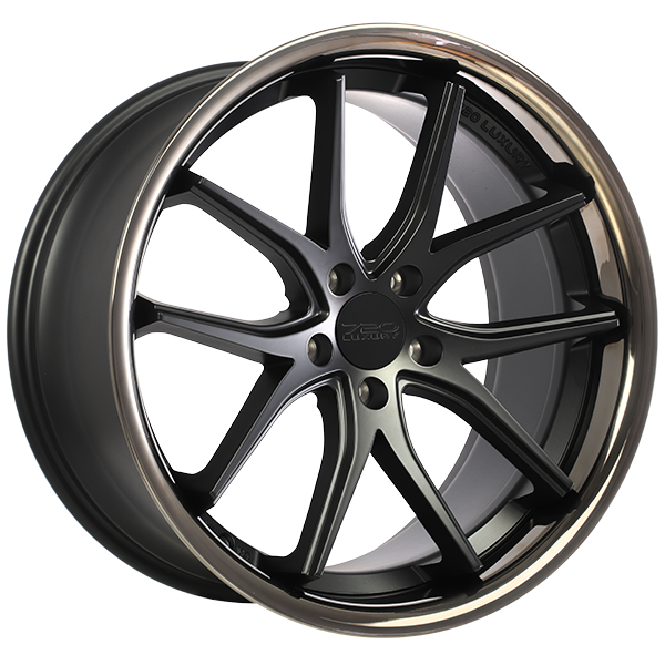 720 Luxury - VANQUISH - Black - Satin Black - Black Stainless Lip - 20" x 9", 35 Offset, 5x114.3 (Bolt pattern), 73.10mm HUB