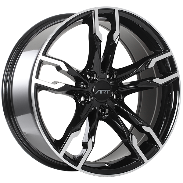 Art Replica Wheels - Replica 165 - Black - Gloss Black - Machined Face - 19" x 8.5", 25 Offset, 5x112 (Bolt pattern), 66.6mm HUB