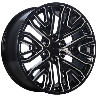 Art Replica Wheels - REPLICA 176 - Black - Gloss Black - Milled Edge - 22" x 9", 28 Offset, 6x139.7 (Bolt pattern), 77.80mm HUB