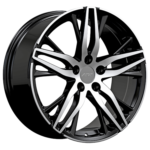 Art Replica Wheels - Replica 332 - Black - Gloss Black - Machined Face - 19" x 8.5", 45 Offset, 5x114.3 (Bolt pattern), 64.1mm HUB