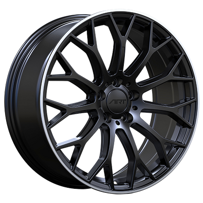 Art Replica Wheels - Replica 341 - Black - Satin Black - Machined Lip - 19" x 8", 33 Offset, 5x112 (Bolt pattern), 66.6mm HUB