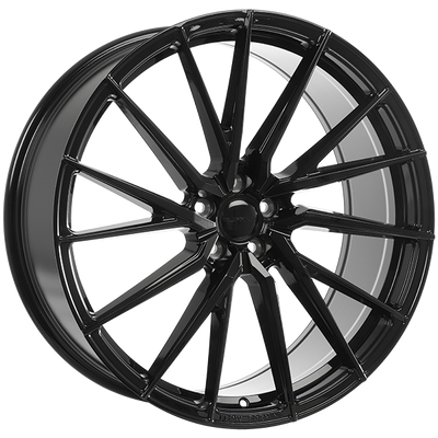 Ruffino Wheels - Central - Black - Gloss Black - 22" x 9", 25 Offset, 5x127 (Bolt pattern), 71.5mm HUB