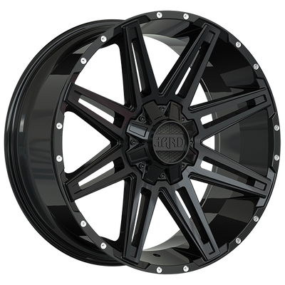 Ruffino Hard - Phantom - Black - Gloss Black - 20" x 9", 15 Offset, 6x135/139.7 (Bolt pattern), 87.1mm HUB