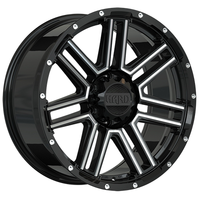 Ruffino Hard - Mystic - Black - Gloss Black - Milled Edge - 17" x 9", 15 Offset, 6x139.7 (Bolt pattern), 108.1mm HUB