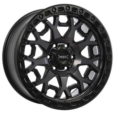 Ruffino Hard - Midnight - Black - Satin Black - Machined Face - Smoked Clear - 18" x 9", 20 Offset, 5x139.7 (Bolt pattern), 77.8mm HUB