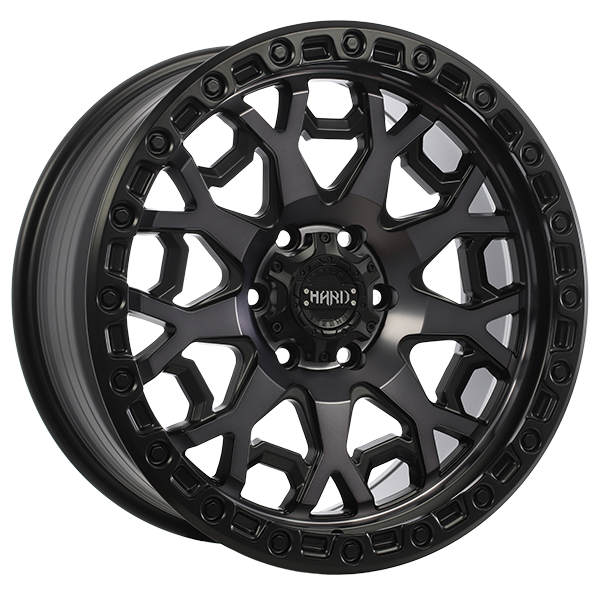 Ruffino Hard - Midnight - Black - Satin Black - Machined Face - Smoked Clear - 20" x 9", 0 Offset, 5x139.7 (Bolt pattern), 77.8mm HUB