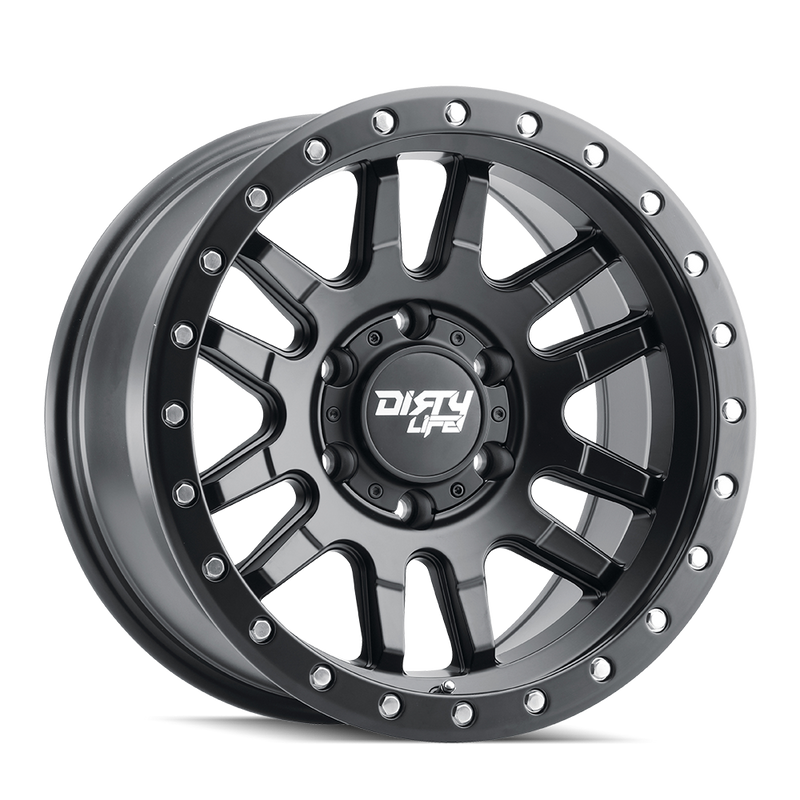 Dirty Life - CANYON PRO - Black - MATTE BLACK/MATTE BLACK LIP - 17" x 9", 0 Offset, 6x135 (Bolt Pattern), 87.1mm HUB