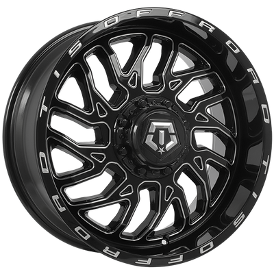 TIS Wheels - 544BM - Black - Gloss Black - Milled Edge - 20" x 9", 18 Offset, 5x139.7/150 (Bolt pattern), 110.10mm HUB