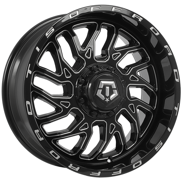 TIS Wheels - 544BM - Black - Gloss Black - Milled Edge - 20" x 9", 18 Offset, 5x139.7/150 (Bolt pattern), 110.10mm HUB