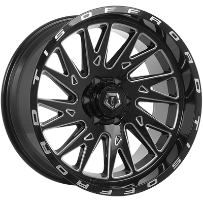 TIS Wheels - 547BM - Black - Gloss Black - Milled Edge - 20" x 10", -19 Offset, 6x135 (Bolt pattern), 87.10mm HUB