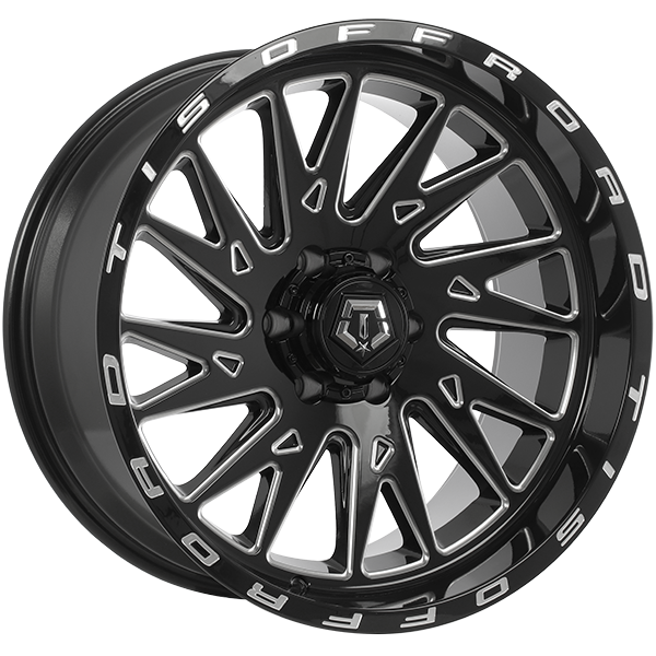 TIS Wheels - 547BM - Black - Gloss Black - Milled Edge - 20" x 10", -19 Offset, 6x135 (Bolt pattern), 87.10mm HUB