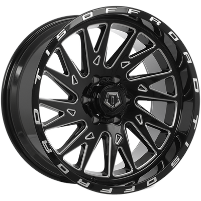 TIS Wheels - 547BM - Black - Gloss Black - Milled Edge - 20" x 10", -19 Offset, 6x139.7 (Bolt pattern), 106.10mm HUB
