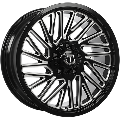 TIS Wheels - 553BM - Black - Gloss Black - Milled Edge - 20" x 9", 18 Offset, 5x127/139.7 (Bolt pattern), 87.10mm HUB