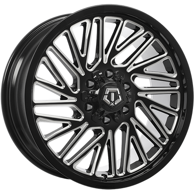 TIS Wheels - 553BM - Black - Gloss Black - Milled Edge - 20" x 9", -12 Offset, 6x135/139.7 (Bolt pattern), 106.10mm HUB