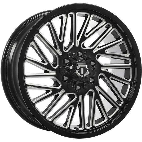 TIS Wheels - 553BM - Black - Gloss Black - Milled Edge - 20" x 9", -12 Offset, 6x135/139.7 (Bolt pattern), 106.10mm HUB