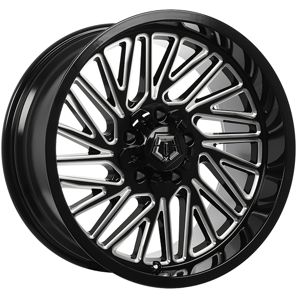 TIS Wheels - 553BM - Black - Gloss Black - Milled Edge - 20" x 10", -12 Offset, 5x127/139.7 (Bolt pattern), 87.10mm HUB