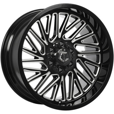 TIS Wheels - 553BM - Black - Gloss Black - Milled Edge - 20" x 10", -12 Offset, 6x135/139.7 (Bolt pattern), 106.10mm HUB