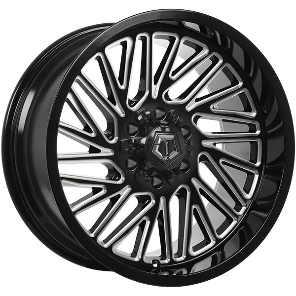 TIS Wheels - 553BM - Black - Gloss Black - Milled Edge - 20" x 10", -12 Offset, 6x135/139.7 (Bolt pattern), 106.10mm HUB