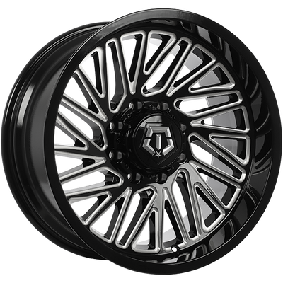 TIS Wheels - 553BM - Black - Gloss Black - Milled Edge - 20" x 10", -12 Offset, 8x165.1 (Bolt pattern), 125.20mm HUB