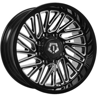 TIS Wheels - 553BM - Black - Gloss Black - Milled Edge - 20" x 10", -12 Offset, 8x180 (Bolt pattern), 124.30mm HUB