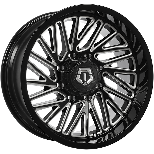 TIS Wheels - 553BM - Black - Gloss Black - Milled Edge - 20" x 10", -12 Offset, 8x180 (Bolt pattern), 124.30mm HUB