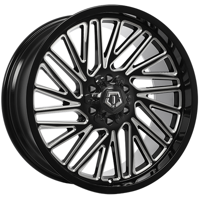 TIS Wheels - 553BM - Black - Gloss Black - Milled Edge - 22" x 10", 10 Offset, 6x135/139.7 (Bolt pattern), 106.10mm HUB