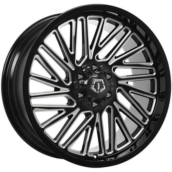 TIS Wheels - 553BM - Black - Gloss Black - Milled Edge - 22" x 10", 10 Offset, 6x135/139.7 (Bolt pattern), 106.10mm HUB