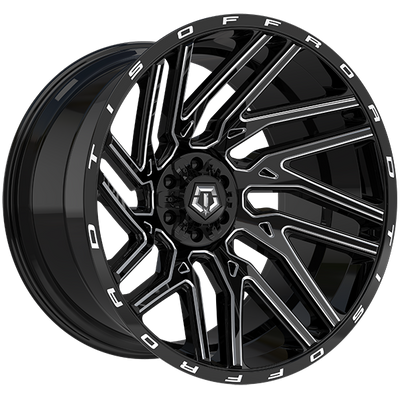 TIS Wheels - 554BM - Black - Gloss Black - Milled Edge - 20" x 10", -19 Offset, 6x135/139.7 (Bolt pattern), 108.10mm HUB