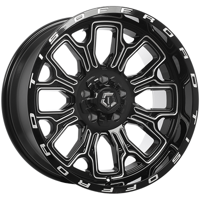 TIS Wheels - 560BM - Black - Gloss Black - Milled Edge - 20" x 10", -19 Offset, 5x114.3/127 (Bolt pattern), 78.10mm HUB