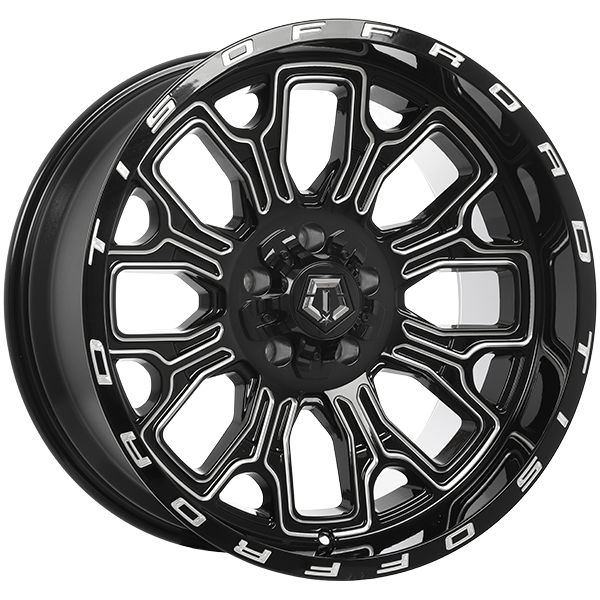 TIS Wheels - 560BM - Black - Gloss Black - Milled Edge - 20" x 10", -19 Offset, 5x114.3/127 (Bolt pattern), 78.10mm HUB