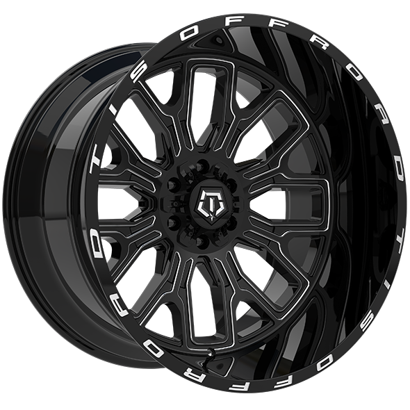 TIS Wheels - 560BM - Black - Gloss Black - Milled Edge - 20" x 10", -19 Offset, 5x139.7/150 (Bolt pattern), 110.10mm HUB