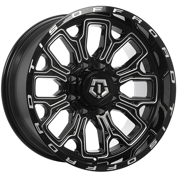TIS Wheels - 560BM - Black - Gloss Black - Milled Edge - 20" x 10", -19 Offset, 8x170 (Bolt pattern), 125.20mm HUB