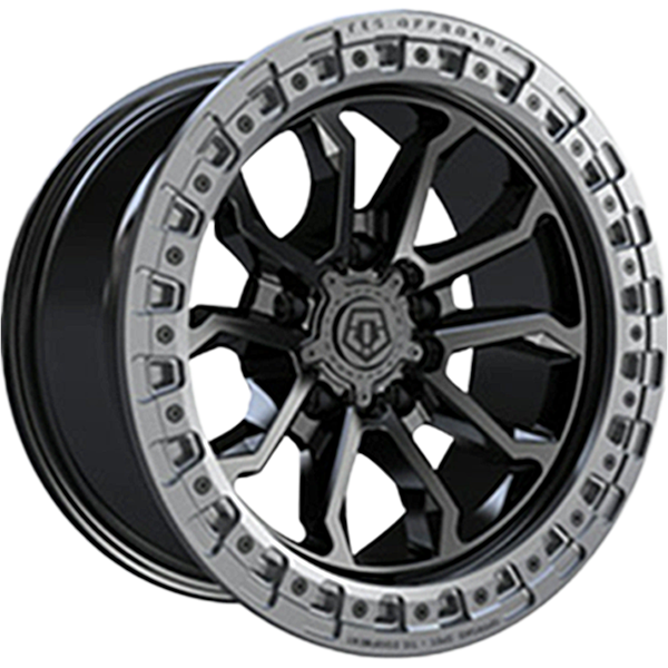 TIS Wheels - 556BA - Black - Satin Black - Anthracite Lip - 20" x 9", 18 Offset, 6x139.7 (Bolt pattern), 106.2mm HUB
