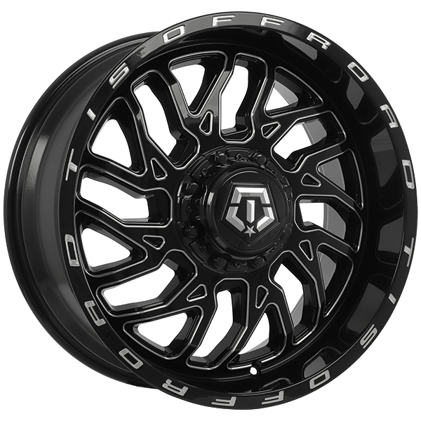TIS Wheels - 544BM - Black - Gloss Black - Milled Edge - 22" x 10", 10 Offset, 6x135/139.7 (Bolt pattern), 108.1mm HUB